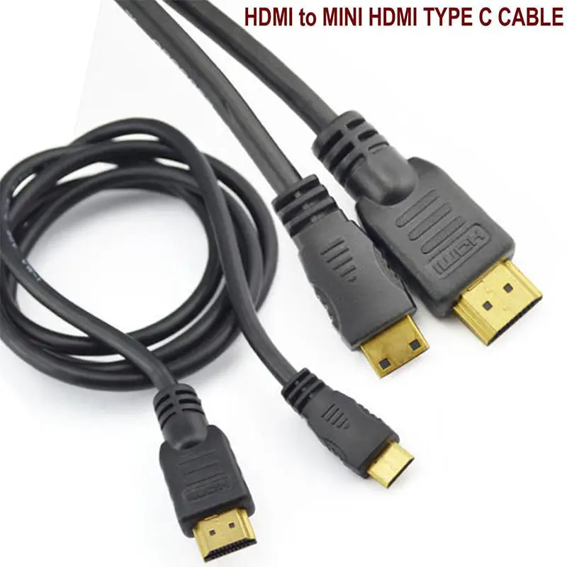 05 м/1 м/1,8 м HDMI mini type C штекер в стандартный мужской кабель Свинец Full HD 1080P 1 м позолоченный ТВ кабель