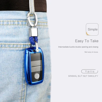 

Remote Car key case Wallet TPU Key Fob For ceed Soul KX5 Carnival Shuma Replacement Smart 3 Buttons Skin key Holder Protector