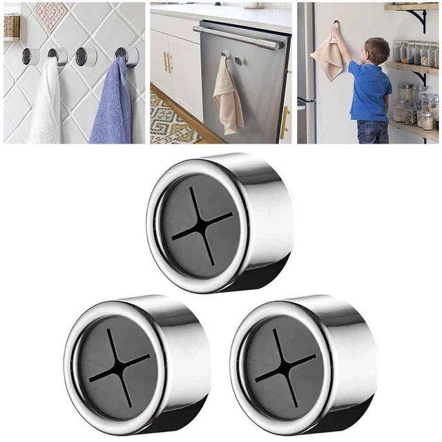 Kitchen Towel Hooks Self Adhesive Push Dish Towel Holder Wall Mount Rag  Stopper Grabber, Dish Towel Holder Hook