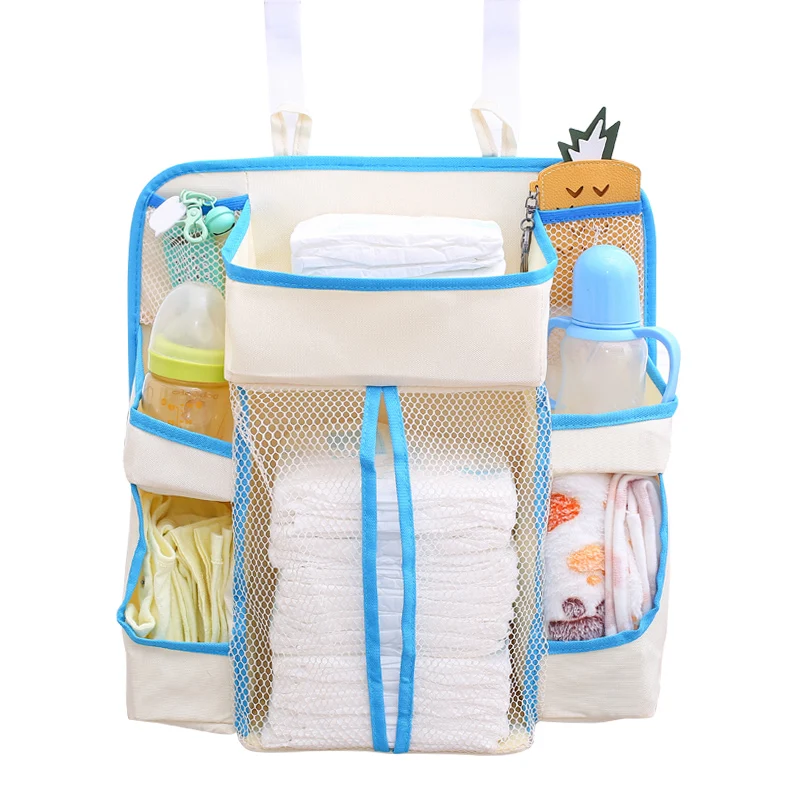  Newest Nursery Organizer Baby Diaper Caddy Hanging Organization Storage Bag for Crib