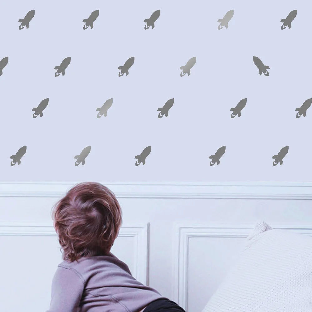 Hot Sales Nordic Spaceship Simple Wall Stickers CHILDREN'S Room Dormitory Bedroom Decorative Stickers Removable Stickers Mural