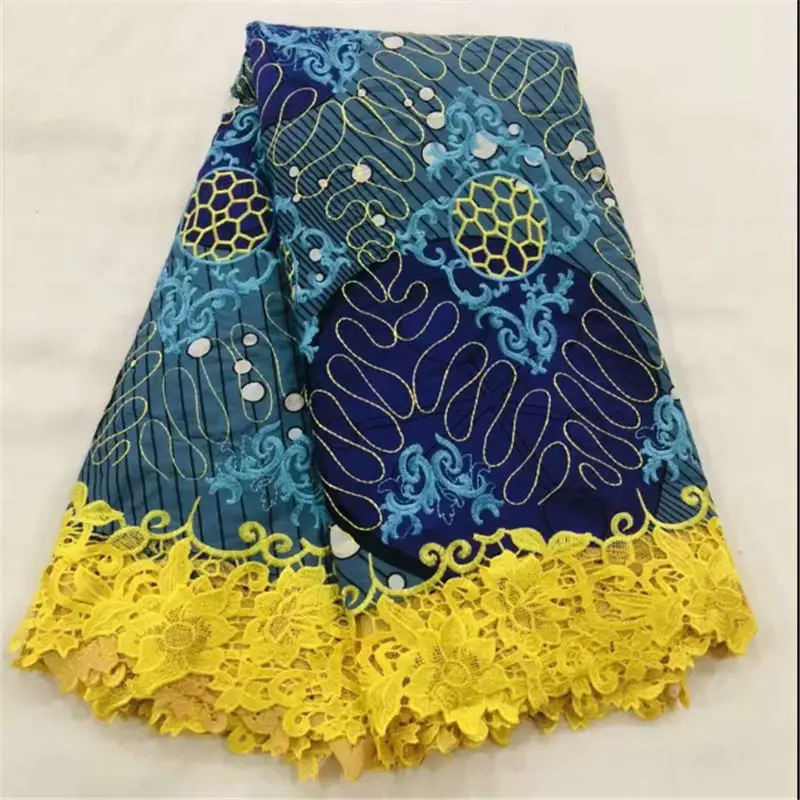 

African Ankara Wax Fabric 2019 High Quality 6yards Cord Lace Fabric African Lace Fabric Newest Wax Cord Lace For Women Wedding