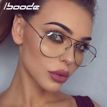 IBOODE для мужчин и женщин пилота близорукость очки женские мужские готовые близорукие очки унисекс, металлические очки для близоруких очков