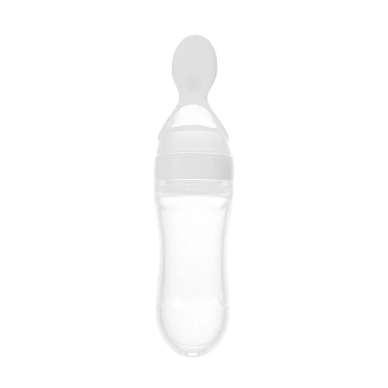 Детская ложка, бутылочка, кормушка, капельница, силиконовые ложки для кормления, медицина, для малышей, столовые приборы, посуда, Детские аксессуары для новорожденных - Цвет: 90ML White