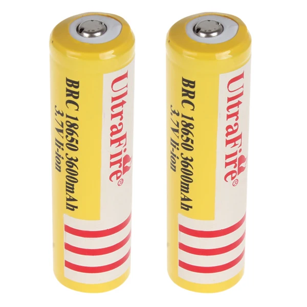 2 PCS 18650 Battery 3.7V 3600mAh Rechargeable Li-ion Battery