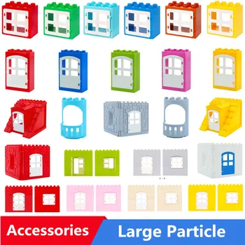 

Diy Big Size Building Blocks Bulk Parts Model Window Doors Household Accessories Compatible With Duploed Toys For Children Gift