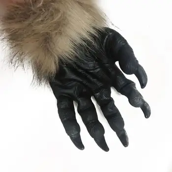 

Creepy Full Face Wolf Latex Mask and Wolf Claws Theater Prank Prop Crazy Masks Halloween Costume Masquerade Props Masks A