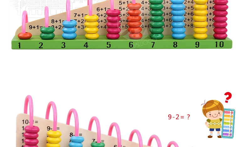 Детские Игрушки для раннего обучения, головоломки для изучения математики, приспособления и вычитания, десять файлов, арифметические бусины, abacus