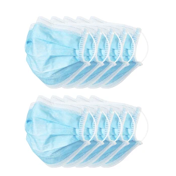 

10x 3 Ply Disposable Protective Face Mouth Masks Anti-Dust Dustproof Earloop Face Mouth Masks Facial Protective Cover Masks