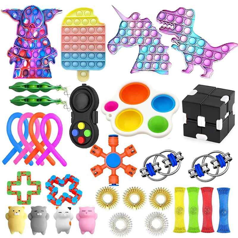 Fidget Pack de juguetes juguete antiestrés de mármol de regalo para adultos chica niños sensorial de estrés socorro Fidget juguete caja de juguetes