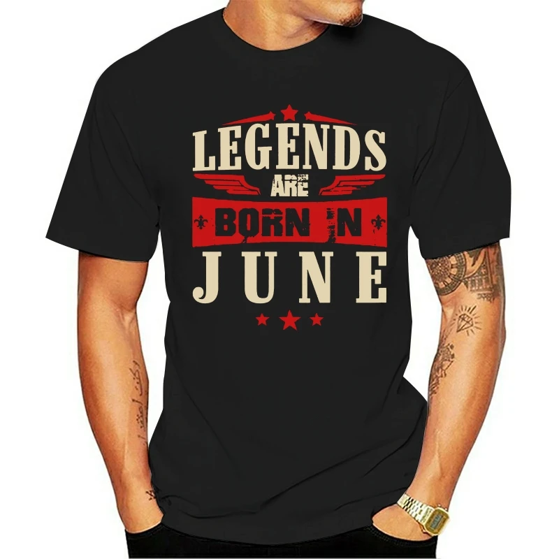 Футболка new Legends Are Born In June мужские черные футболки новая рубашка с круглым вырезом