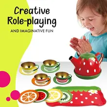 Une variété de thèmes au choix, ensemble de jouets pour la fête du thé pour enfants, service à thé en métal pour la cuisine des enfants, jouets créatifs pratiques