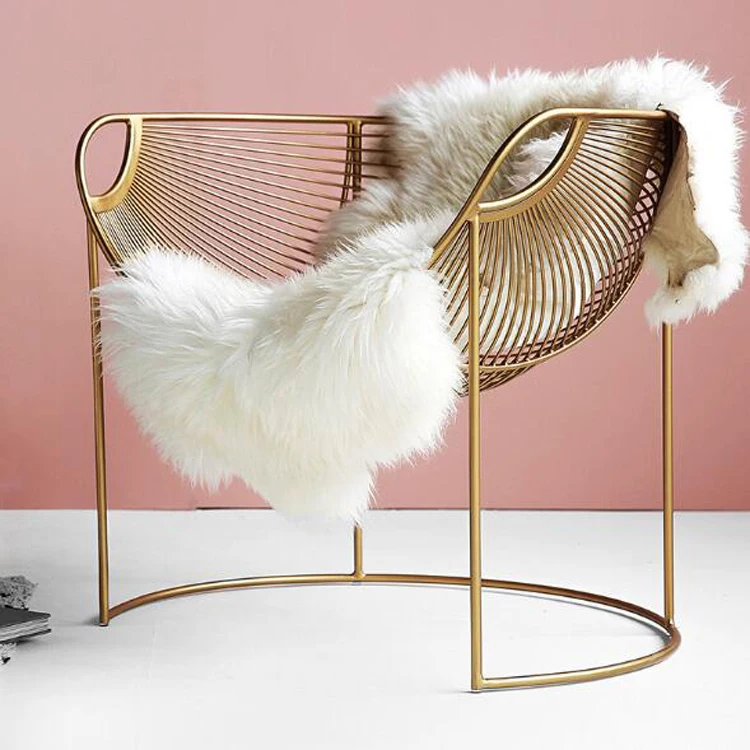 Золотой роскошный железный стул для отдыха, одноместный диван, кресло, маленькая гостиная, спальня, ленивый стул, диван