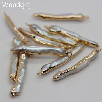 

Natural Freshwater Pearl Pendants Charms Connector Pendants for Jewelry Making DIY Accessories Fit Necklaces Bracelet Earrings