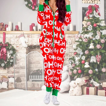 

Christmas Women Pajamas Set Cotton Sleepwear Long Lattice Pants T-shirt Pyjamas Women Winter Pijamas Print High Quality Hooded