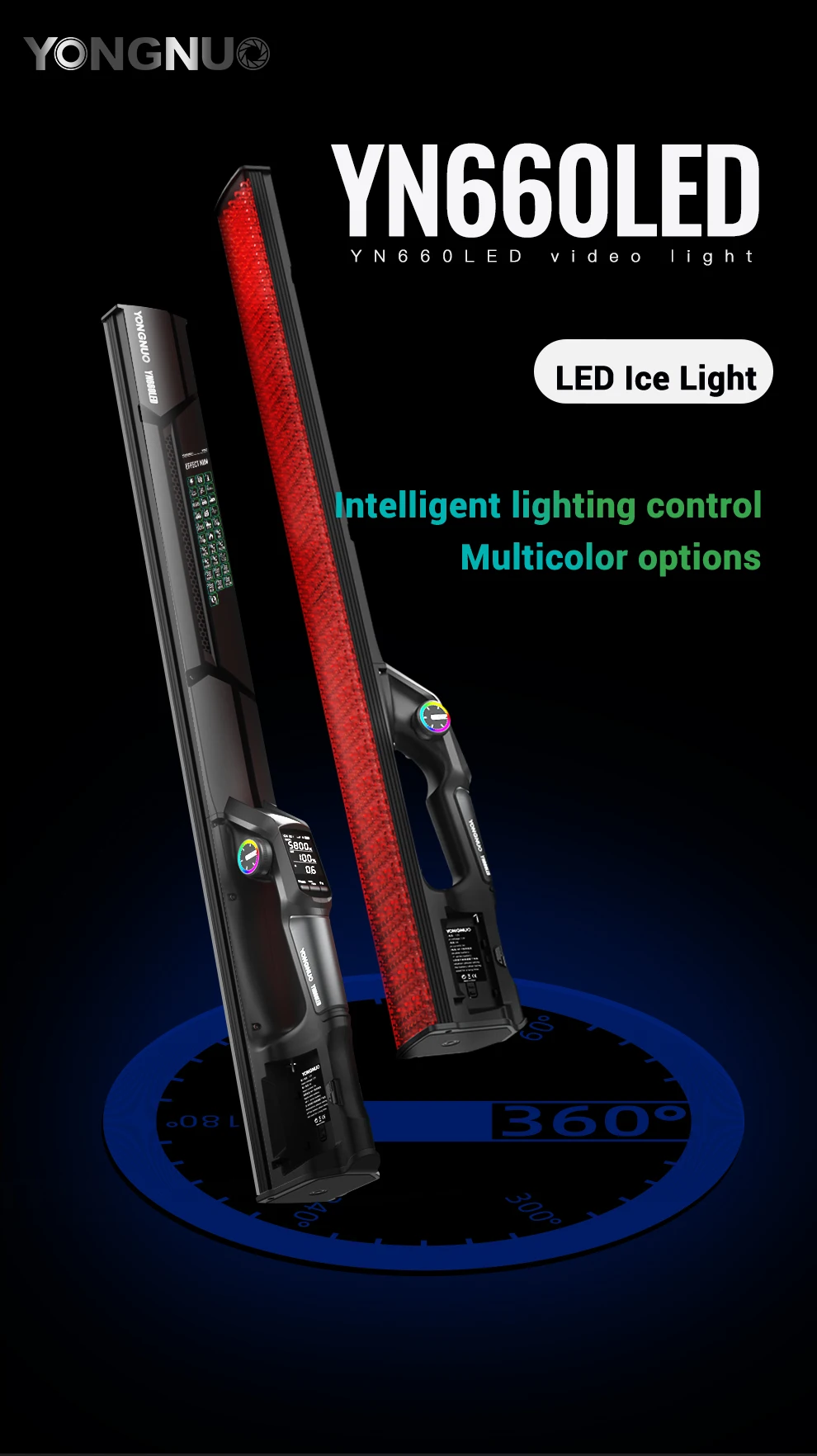 YONGNUO YN660LED RGB Colorful Handheld Led Video Light 2000K-9900K 