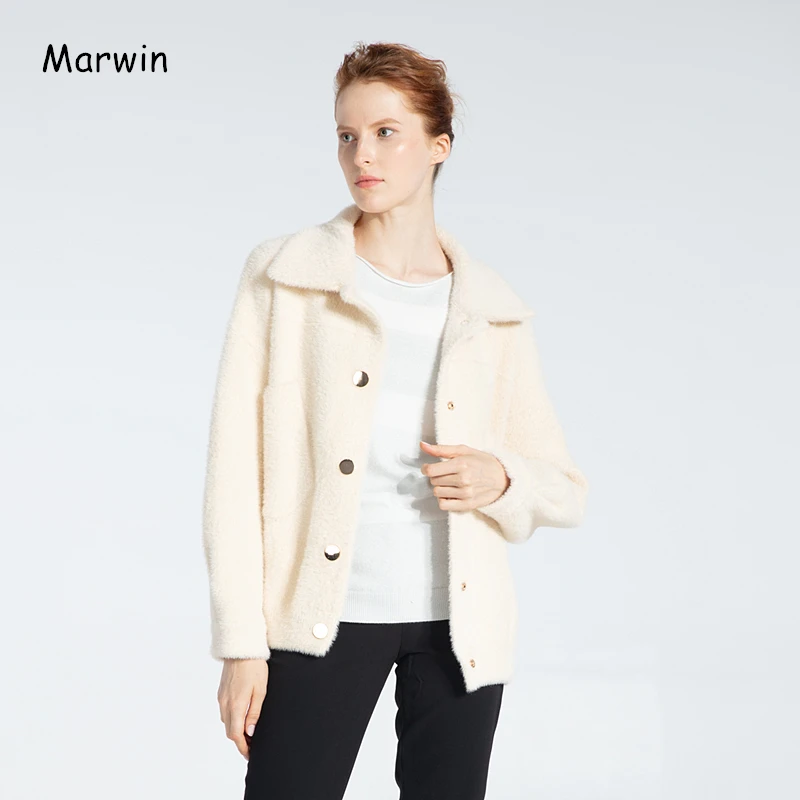 

Marwin New-Coming Solid Turn-Down Collar Sleeveless Batwing Sleeve Thick Women Jactets High Street Causal Style Female Coat