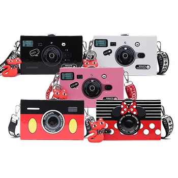 

2020 New Designed Camera Shape Bag PVC High Quality Mickey Minnie Handbag Women Shoulder Crossbody Bag Tote Bolsa Feminina