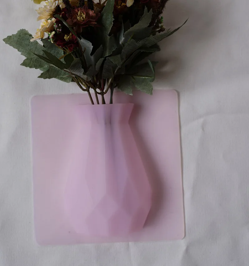 Горячая распродажа 3 цвета новая силиконовая небольшая ваза волшебное настенное крепление ваза Креативный цветочный горшок домашний декор бесшовная настенная подвесная