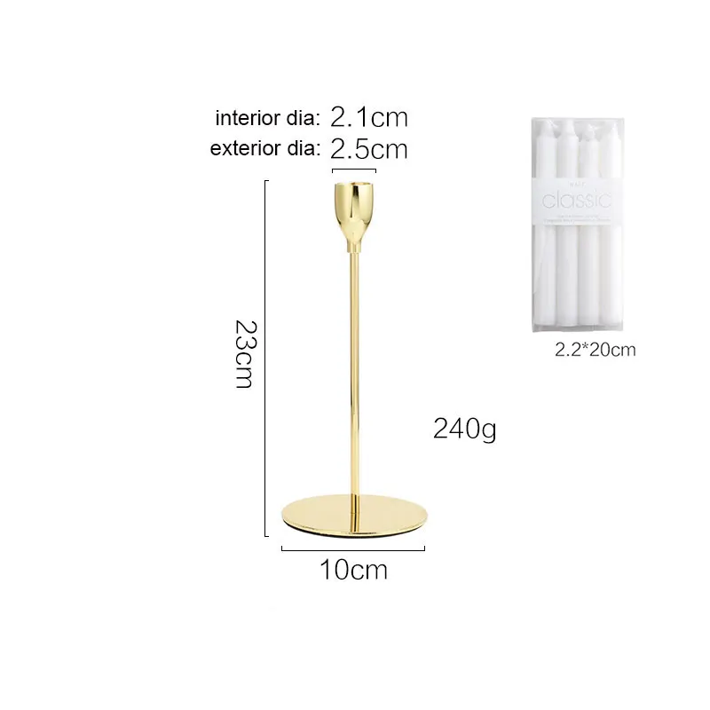 S with candle set Скандинавское украшение, домашний металлический подсвечник, Свадебный центральный подсвечник, декоративный подсвечник для гостиной - Цвет: S with candle set