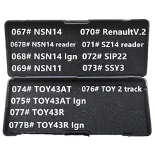 Herramientas de cerrajero 2 en 1, sin caja negra, 067-077B, # NSN14, NSN11, SZ14, SIP22, SSY3, TOY43AT, TOY43R, para Renault V.2