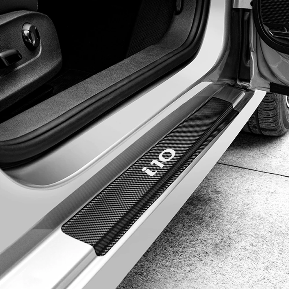 Для hyundai i10 4 шт. автомобильный порог Накладка на порог двери протектор наклейки Авто карбоновые волоконные наклейки аксессуары для тюнинга автомобиля