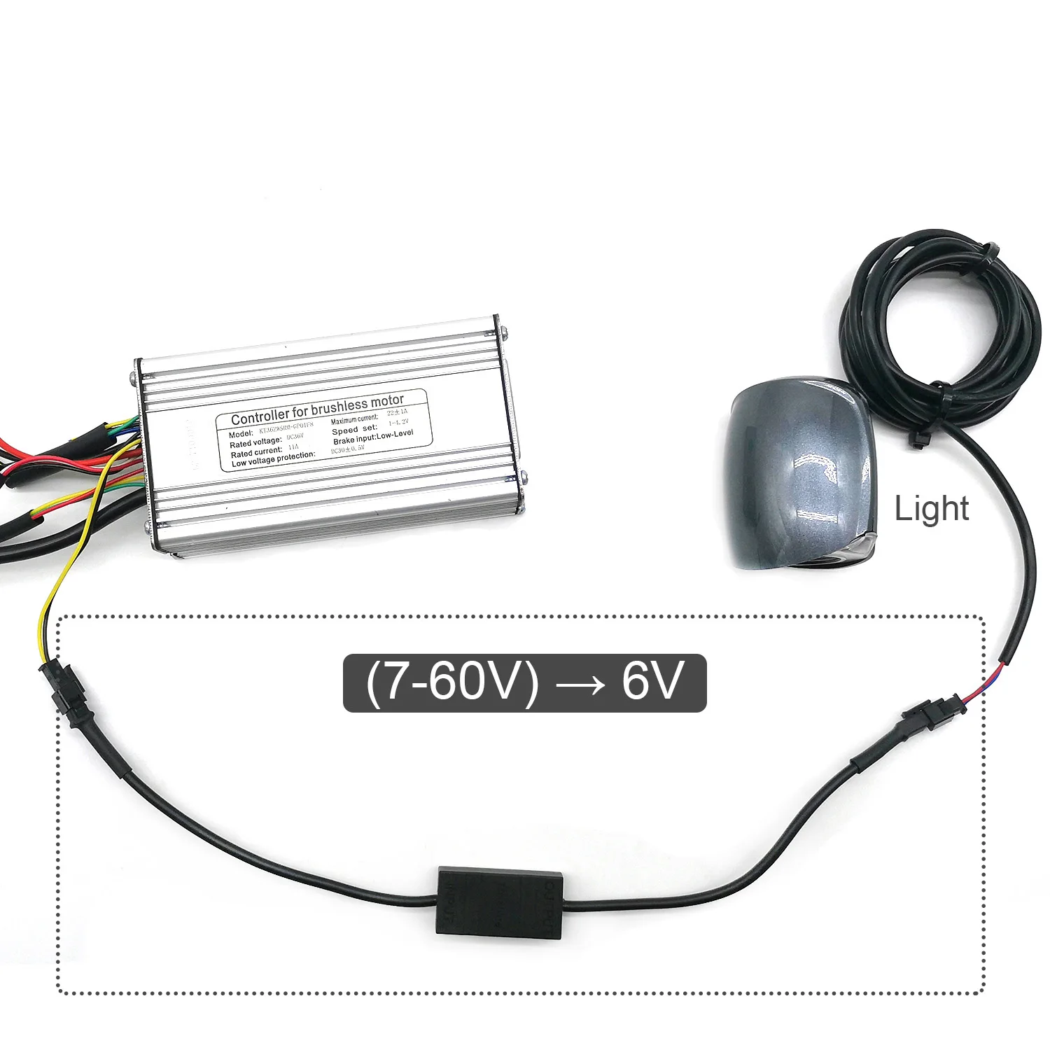 

DC Converter 7-60V to 6V ebike front 6V light and tail light function electric convertion kit