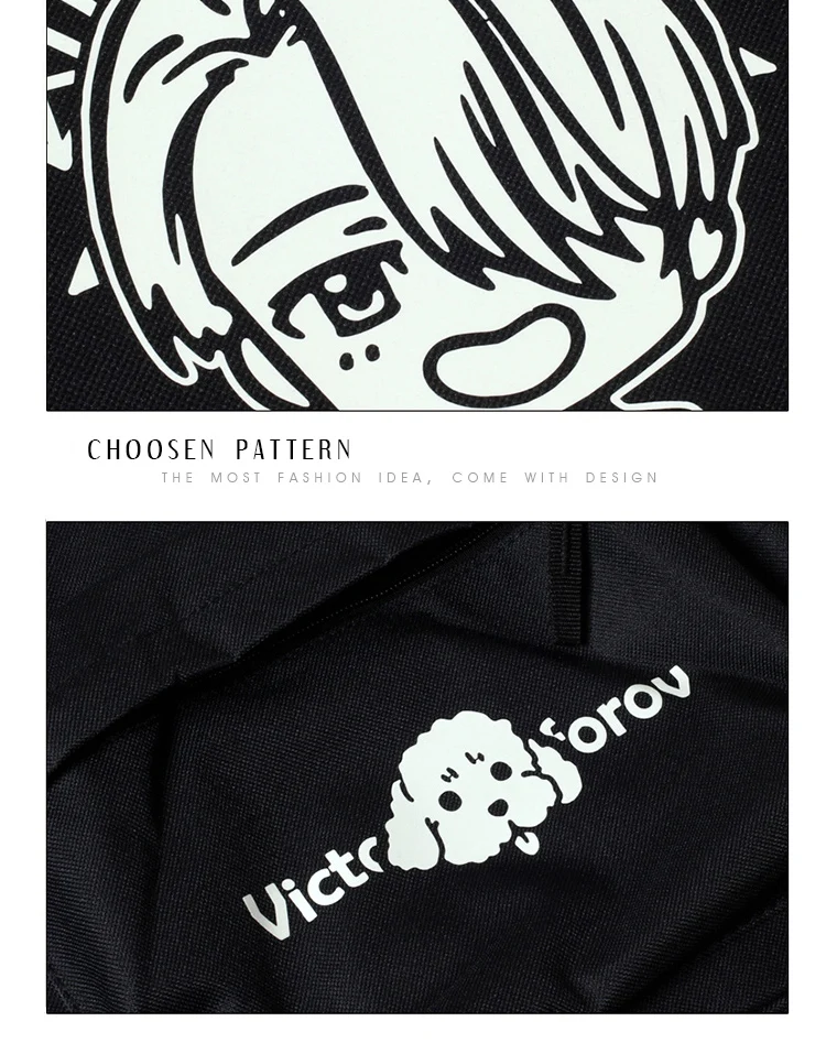 YURI on ICE Backpack Yuri Katsuki Victor Nikiforov Manga Design School Bag (9)