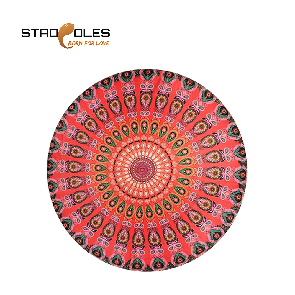 

S-tadpoles 150cm Round Beach Blantet For Adult Colorful Outdoor Camping Mat Travel Blanket Beach Towel