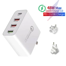 4 порта Usb зарядное устройство быстрое зарядное устройство 3,0 Тип C зарядное устройство для мобильного телефона зарядное устройство быстрое дорожное настенное зарядное устройство для iPhone samsung