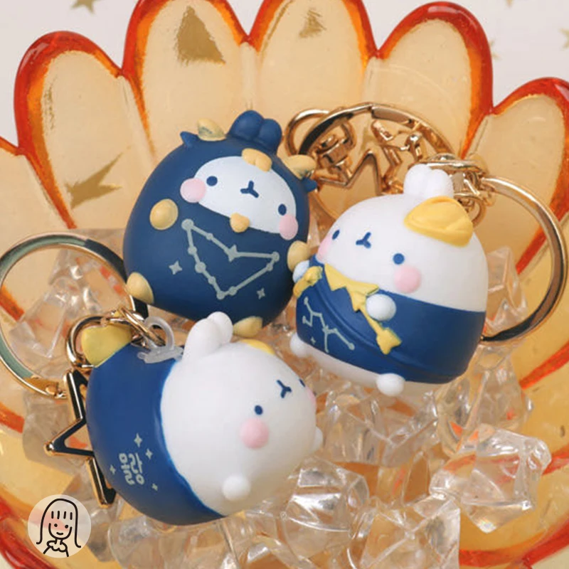 MOLANG Twelve Constellation Rabbit Keychain Blind Box Toys Korea Guess Bag Caja Ciega Blind Bag Toy for Girl Figures Cute Model