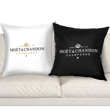 

45X45cm Black Velvet Pillow Cover Print Cushion Cover Cotton Made Pillowcase Soft Black Pillow Case Modern Home Decoration