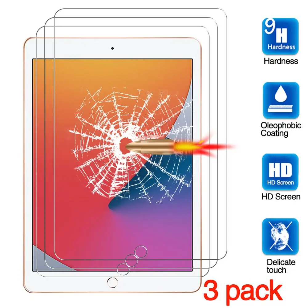 

for iPad 10.2 2020, iPad 8th Gen 10.2" Screen Protector, Tablet Protective Film Anti-Scratch Tempered Glass
