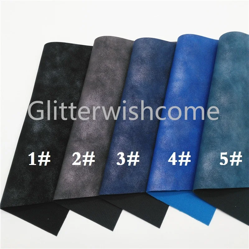 Glitterwishcome 21X29 см A4 размер винил для бантов два тона нубук кожа Fabirc искусственная кожа листы для бантов, GM553A
