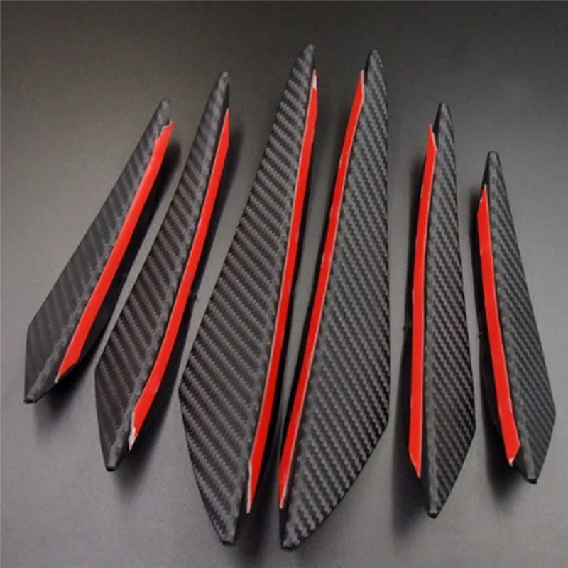 

6Pcs/lot 3x Right+3x Left Carbon Fiber Style Car Front Bumper Lip Splitter Body Spoiler Canards