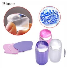 Biutee claro silicone stamper transparente geléia prego carimbo selo raspador conjunto polonês impressão transferência manicure modelo ferramenta(China)
