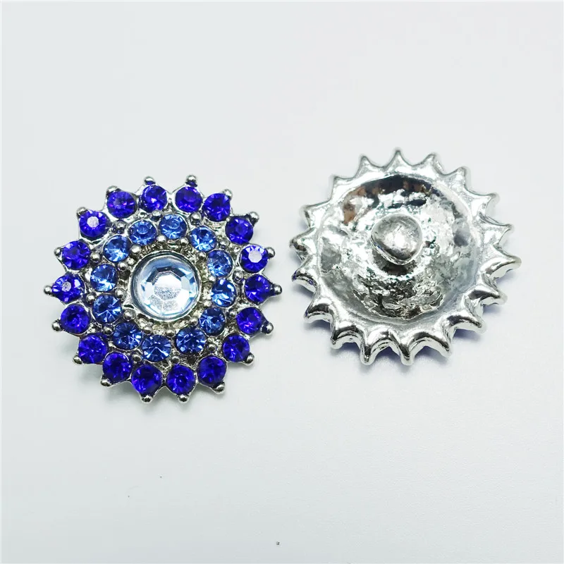 Турецкий Дурной глаз металлические 18 мм кнопки для браслета ювелирных изделий - Окраска металла: LYNS088 blue