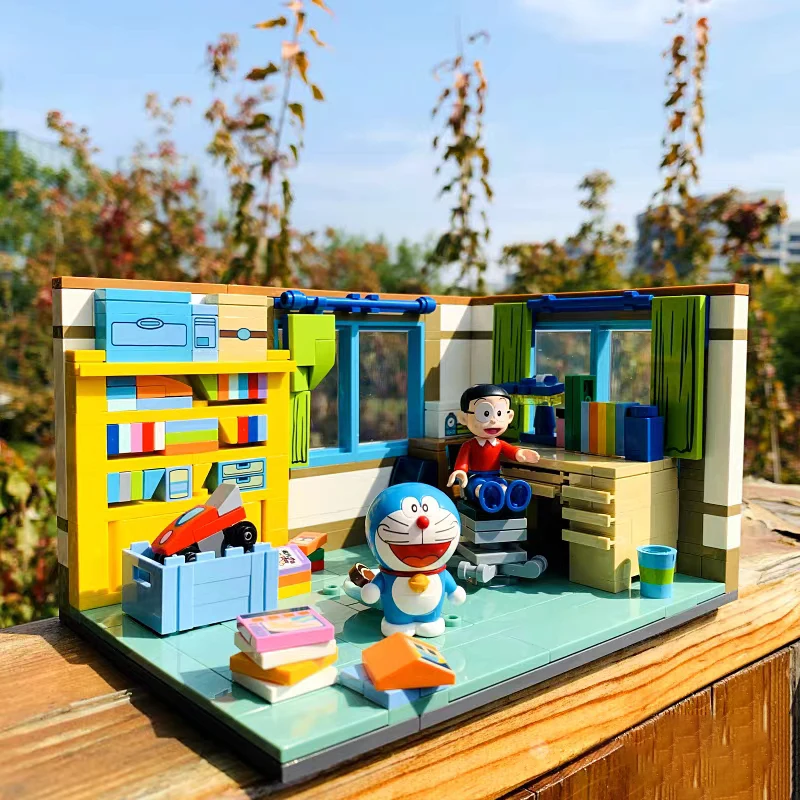 Doraemon Nobita дом Shizuka строительные блоки время путешествия автомобиль кирпичи Сделай