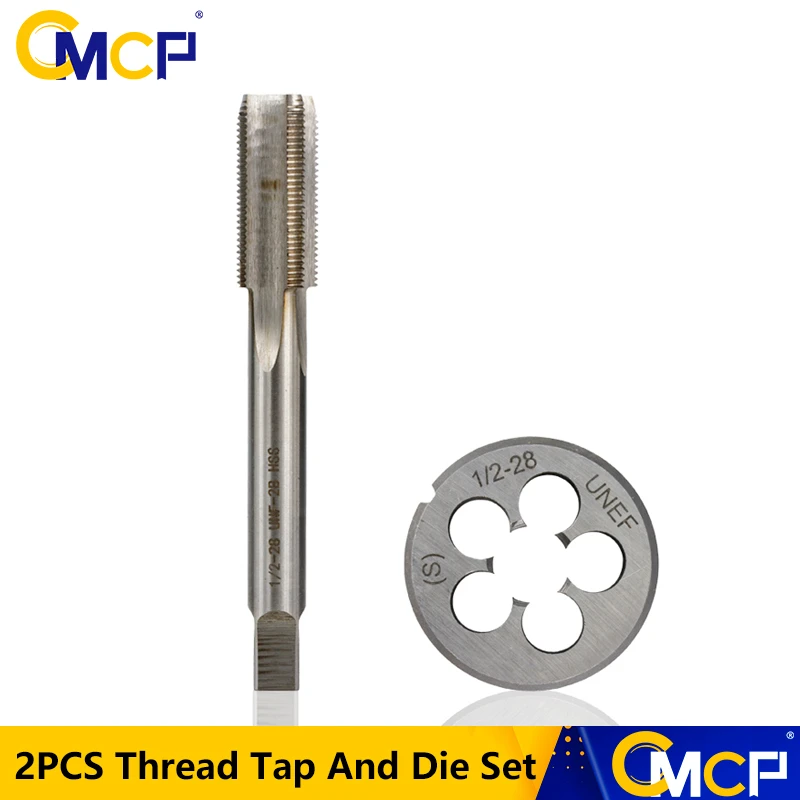 CMCP 2pcs UNEF UNF UNC Thread Tap And Die Set For Metal Working HSS