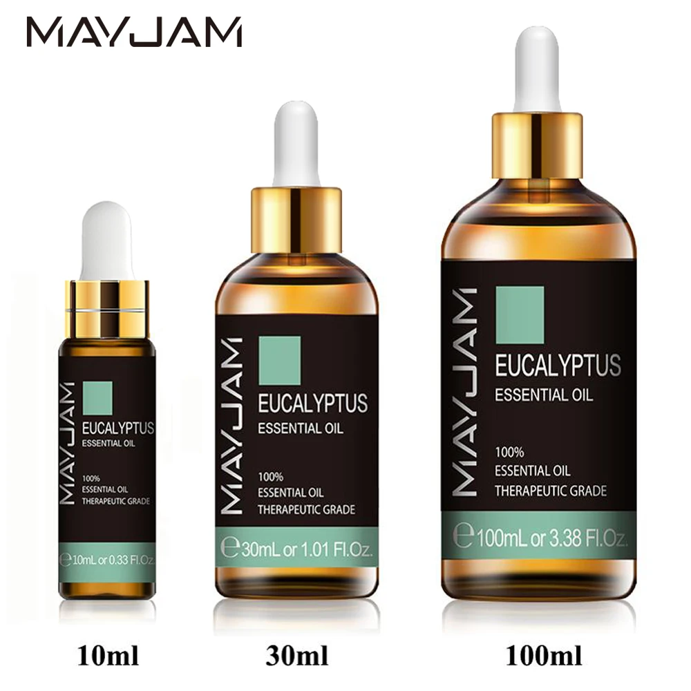 

10ml 30ml 100ml MAYJAM Eucalyptus Essential Oil with Dropper Pure Natural Essential Oils Skin Care Massage Diffuser Aroma Oil