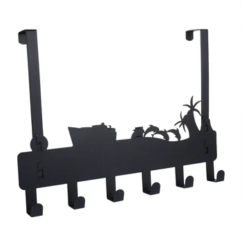 

1Pc Storage Rack Modern Black Storage Shelf Hanging Hook Punch Free Storage Rack for Door Room