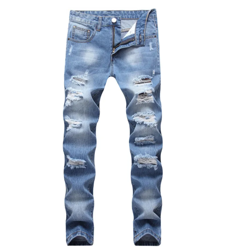 

28-42 size New Personality Style Men Jeans Tide Brand Personality Straight Tube locomotive pants Snow wash Jeans more syles