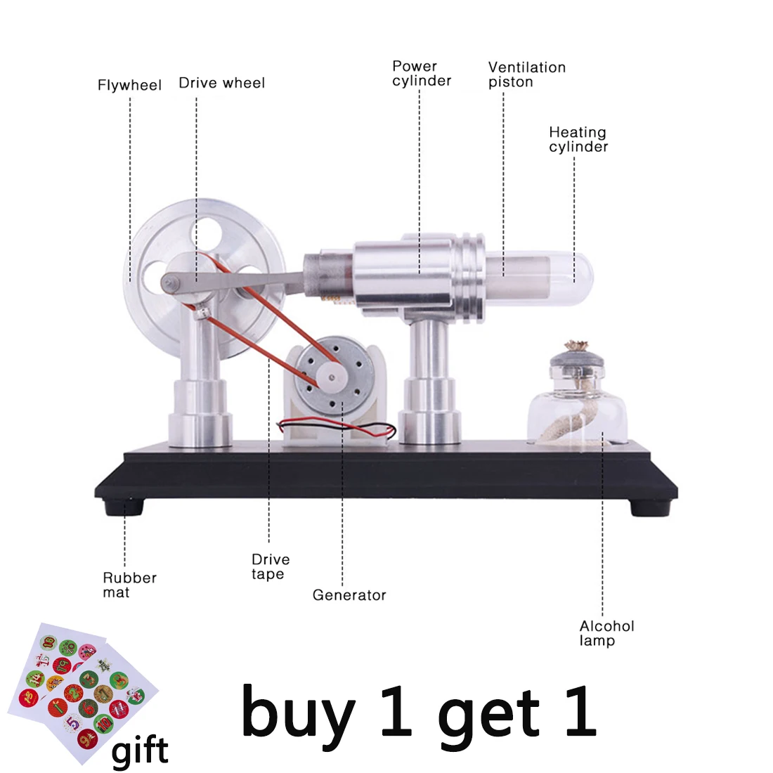 Двухцилиндровый микро самодельный двигатель Стирлинга, двигатель ...