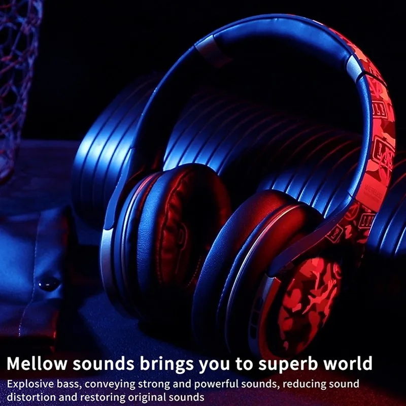 Bluetooth headset LED Gaming Headset For Gamer Headphone with Mic Noise Cancel Kid Audifonos PC Computer Over Ear Music Helmet