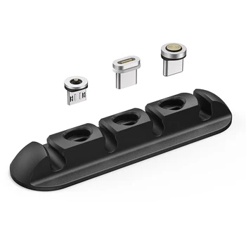

3 in1 Magnetic Cable Plug Case Portable Storage Box Type-C Micro USB 8-pin For iphone Cable Plug Connector Storage Box Case