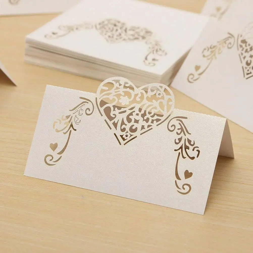 metable 50pcs Table Place Cards Wedding Party Table Name Place Cards Favor Decor