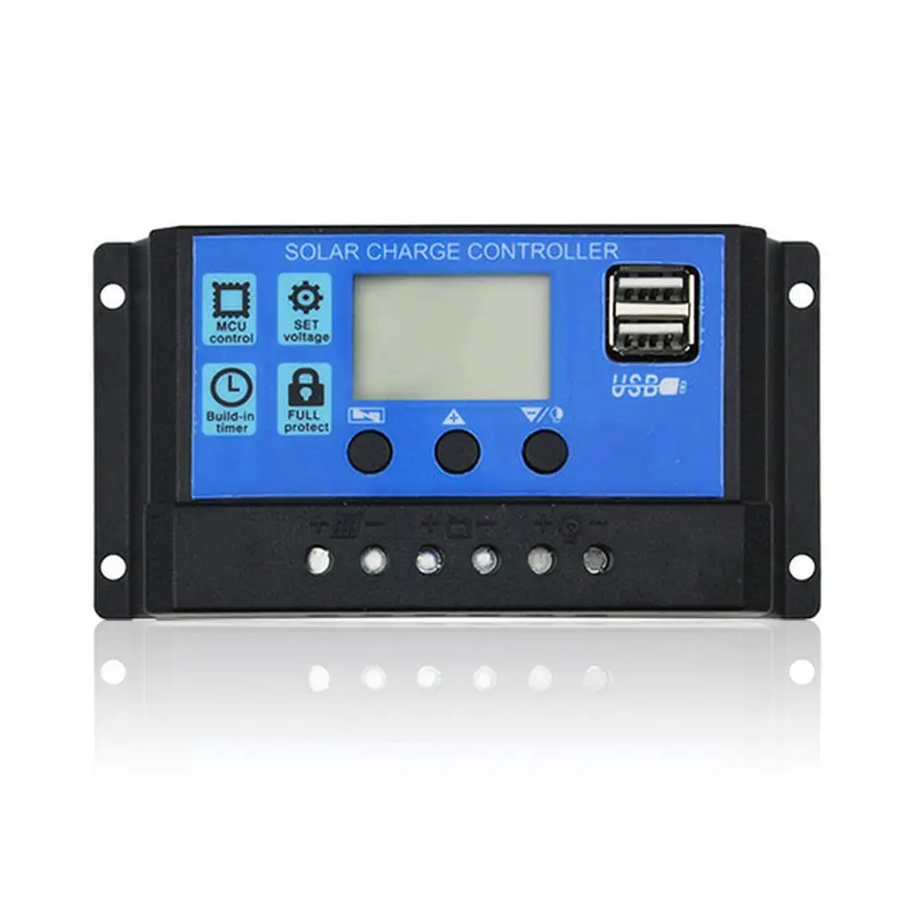 Солнечный контроллер Dokio 12/24 В 10A/20A/30A PWM для солнечной панели ЖК дисплей