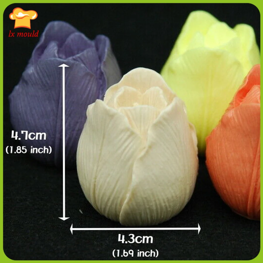 3D Тюльпан цветочная форма для мыла силиконовая форма для свеч шоколадный Фадж силиконовые формы