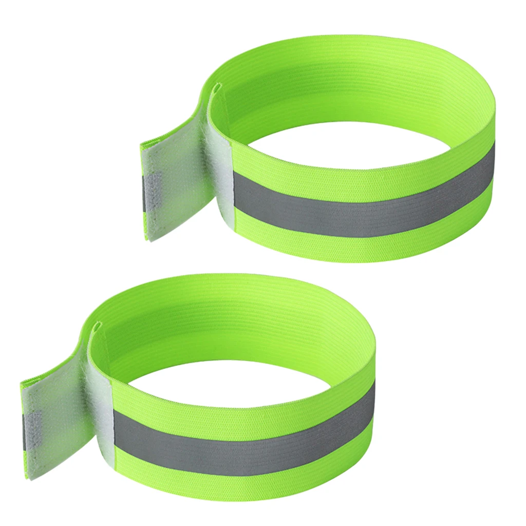 1 Pair Safety Reflective Armband Ankle Band Snap Pants Strap Bracelet