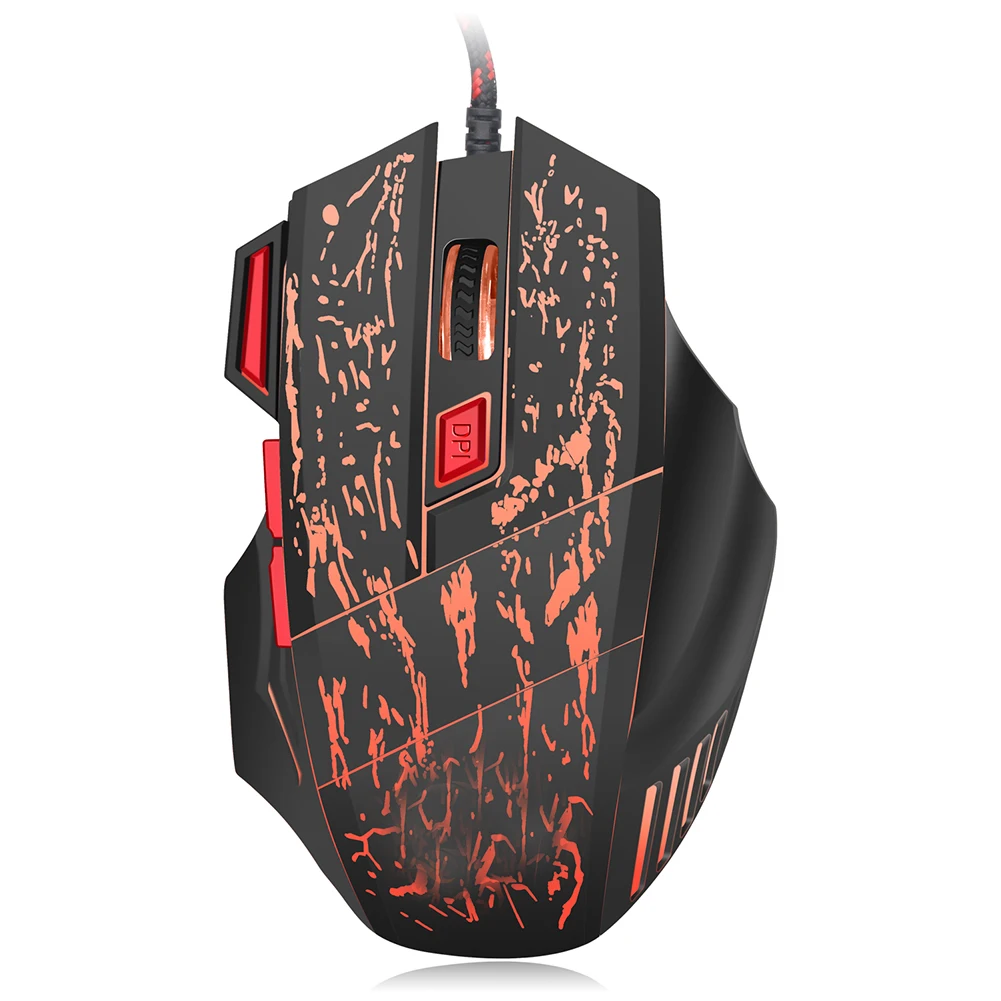 Светодиодный, оптическая, USB, регулируемая, проводная, RGB игровая мышь, 7 кнопок, 3200 dpi, 5500 dpi, для ноутбука, компьютера, Pro Gamer, игровая мышь